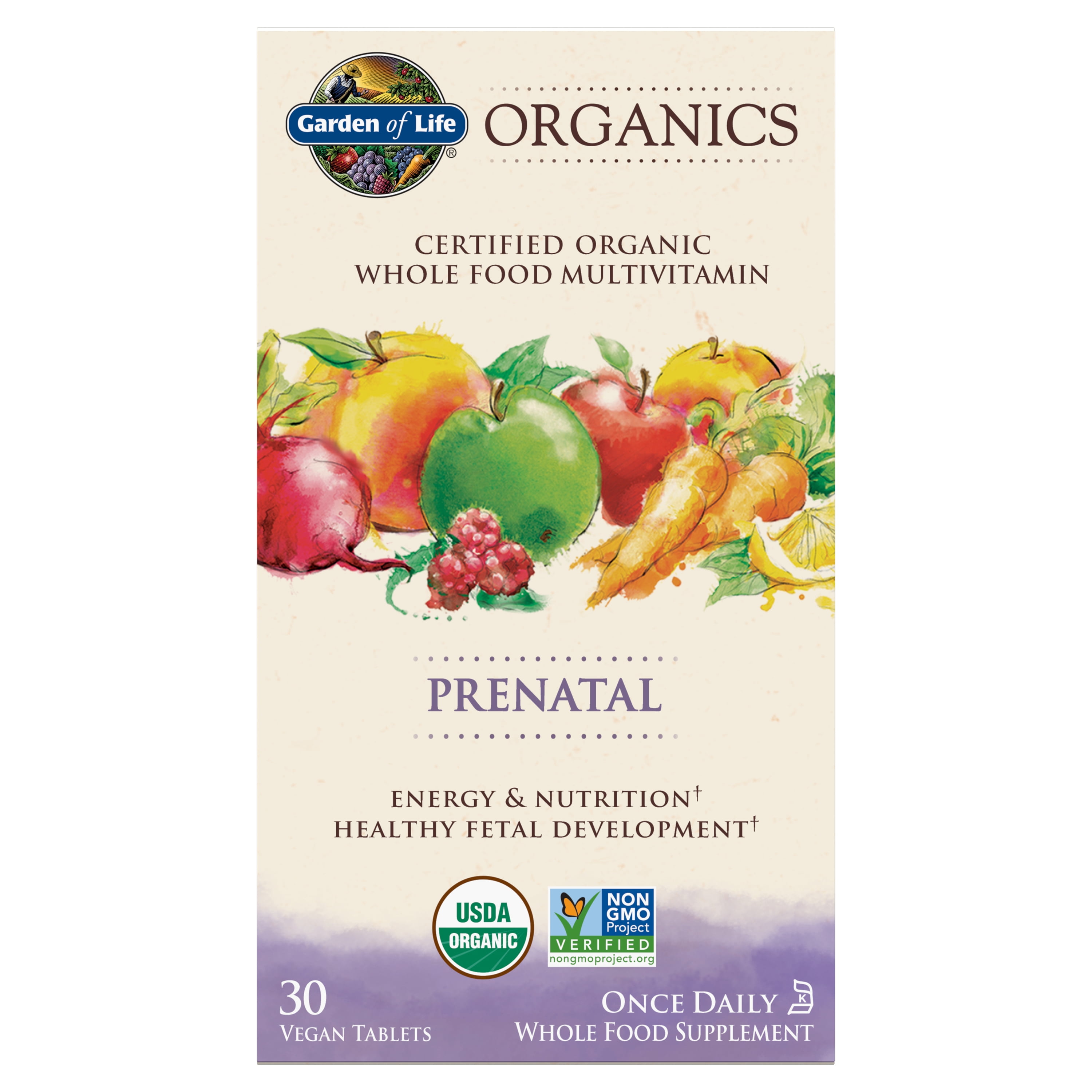 Garden of Life Organics Prenatal Multivitamin One-A-Day 30 Count Certified Organic Multi