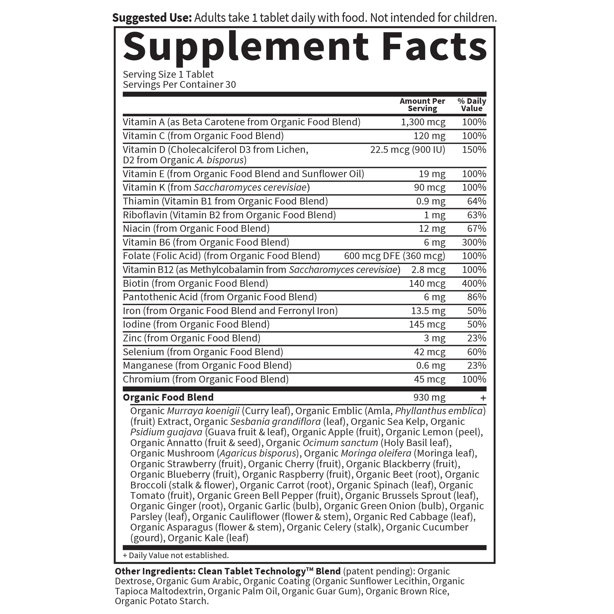 Garden of Life Organics Prenatal Multivitamin One-A-Day 30 Count Certified Organic Multi
