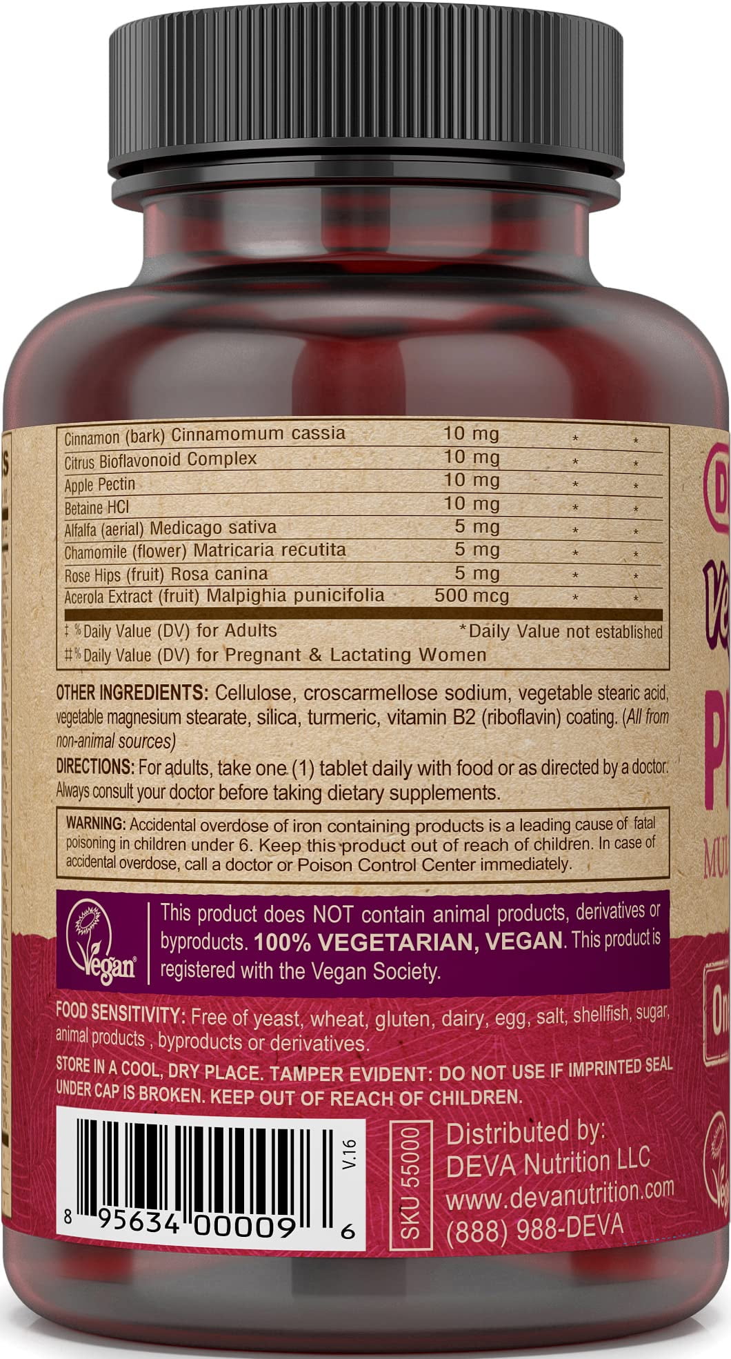 Deva Vegan Prenatal Multivitamin Mineral 90 Tablets for Healthy Pregnancy