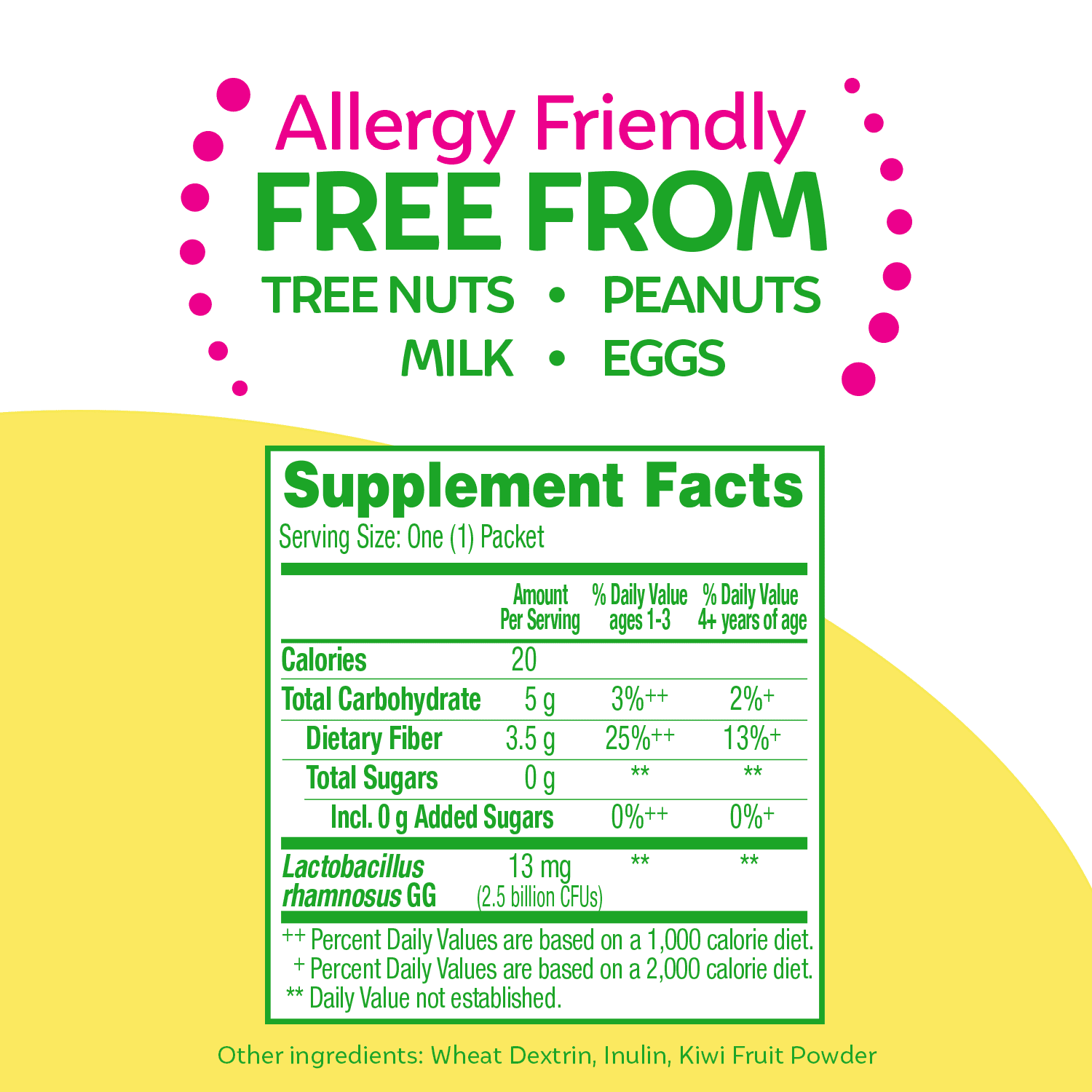 Culturelle Kids Probiotic Plus Fiber Probiotic Supplement for Kids 3 Plus Months 24 Packets