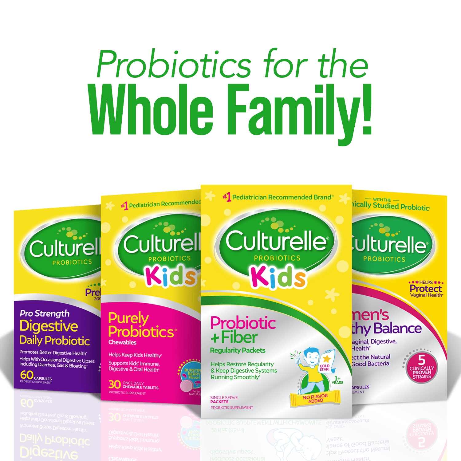 Culturelle Kids Probiotic Plus Fiber Probiotic Supplement for Kids 3 Plus Months 24 Packets