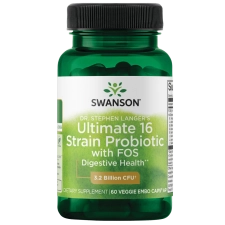 Swanson Dr. Stephen Langer Ultimate 16 Strain Probiotic Prebiotic Fos Veg Caps 3.2B Cfu 60 Count.