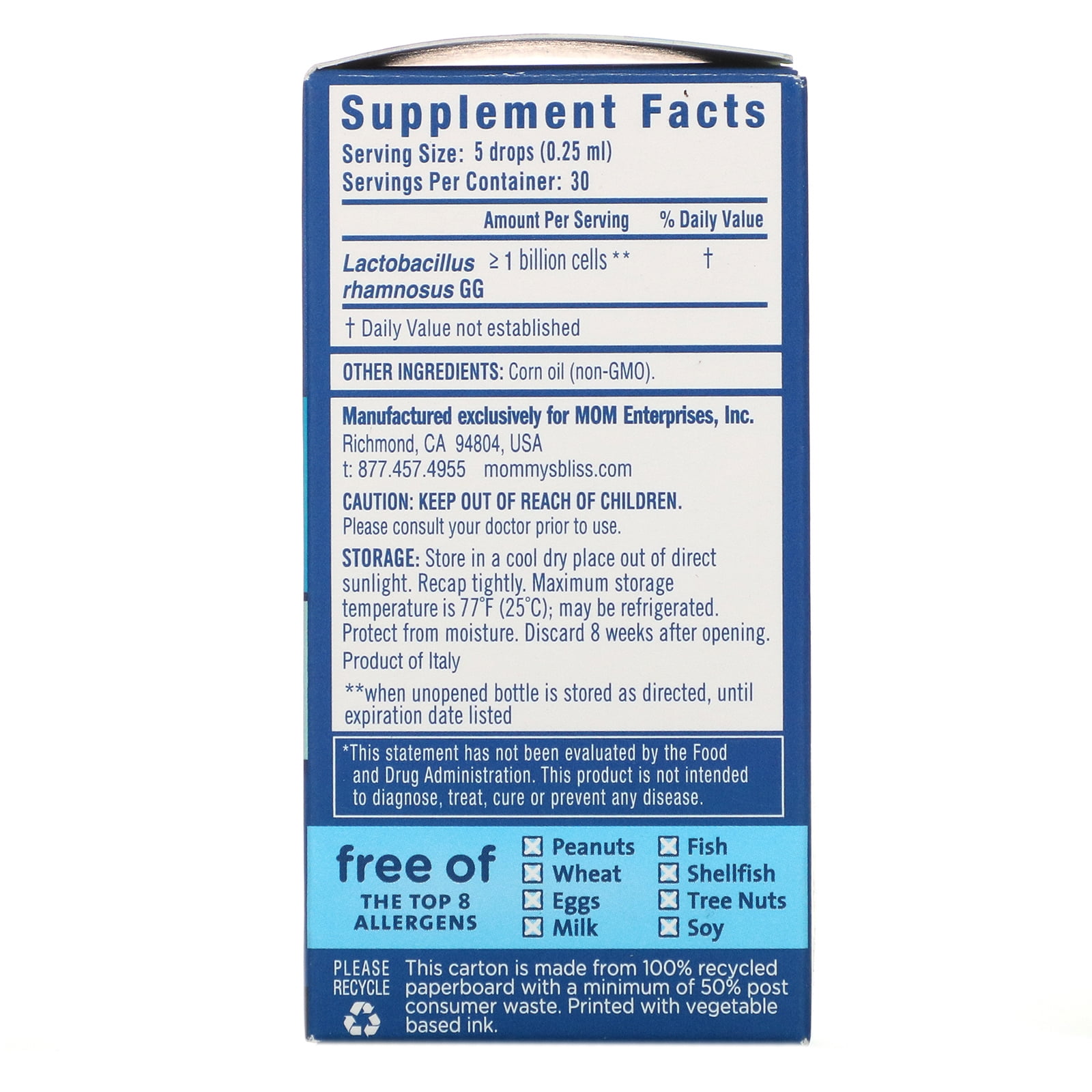 Mommys Bliss Baby Probiotic Drops 0.34 fl oz for Healthy Digestion