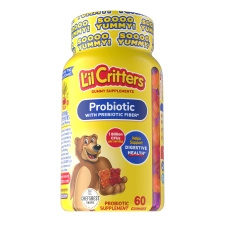 Lil Critters Probiotic Gummies for Kids Digestive Health Support Grape Cherry Orange Flavors 60 Gummies
