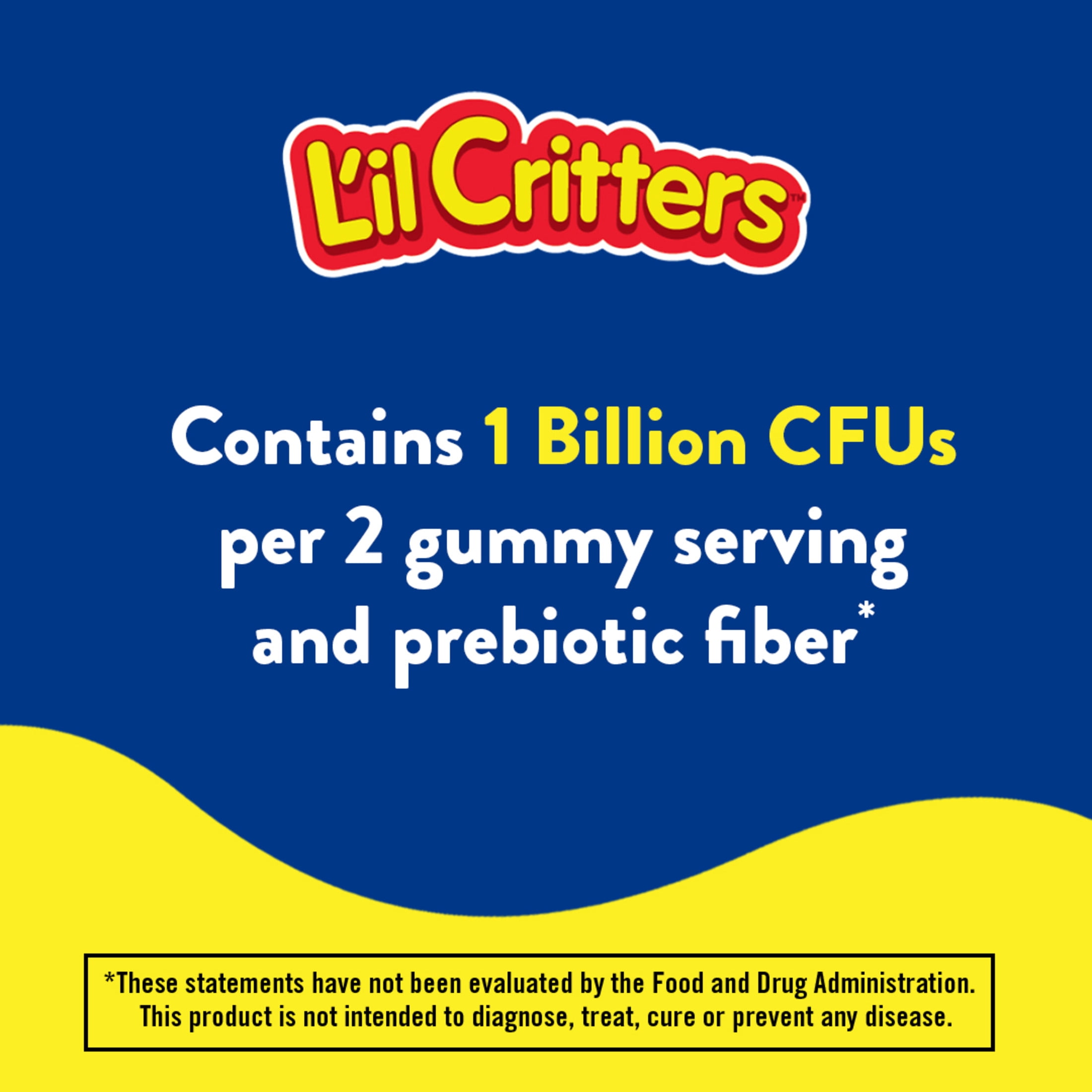 Lil Critters Probiotic Gummies for Kids Digestive Health Support Grape Cherry Orange Flavors 60 Gummies