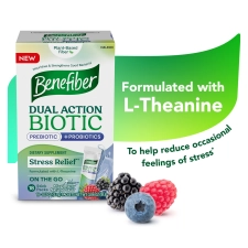 Benefiber Dual Action Biotic Prebiotic Probiotic Fiber Supplement Stress Relief 18 Count Stick Packs