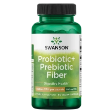 Swanson Prebiotic Probiotic Fiber Supplement Digestive Immune Health 500mg FOS 60 Veggie Capsules
