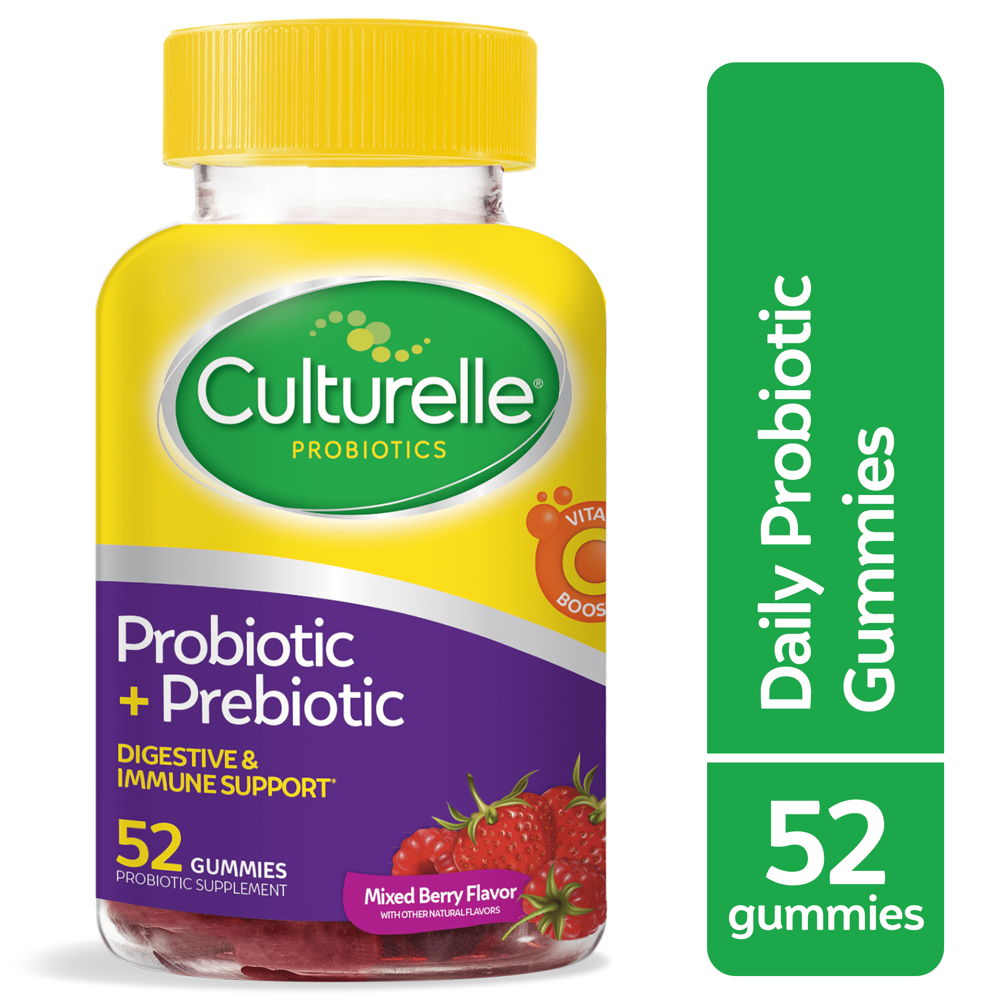 Culturelle Daily Probiotic Gummies for Women and Men Berry Flavor 52 Count