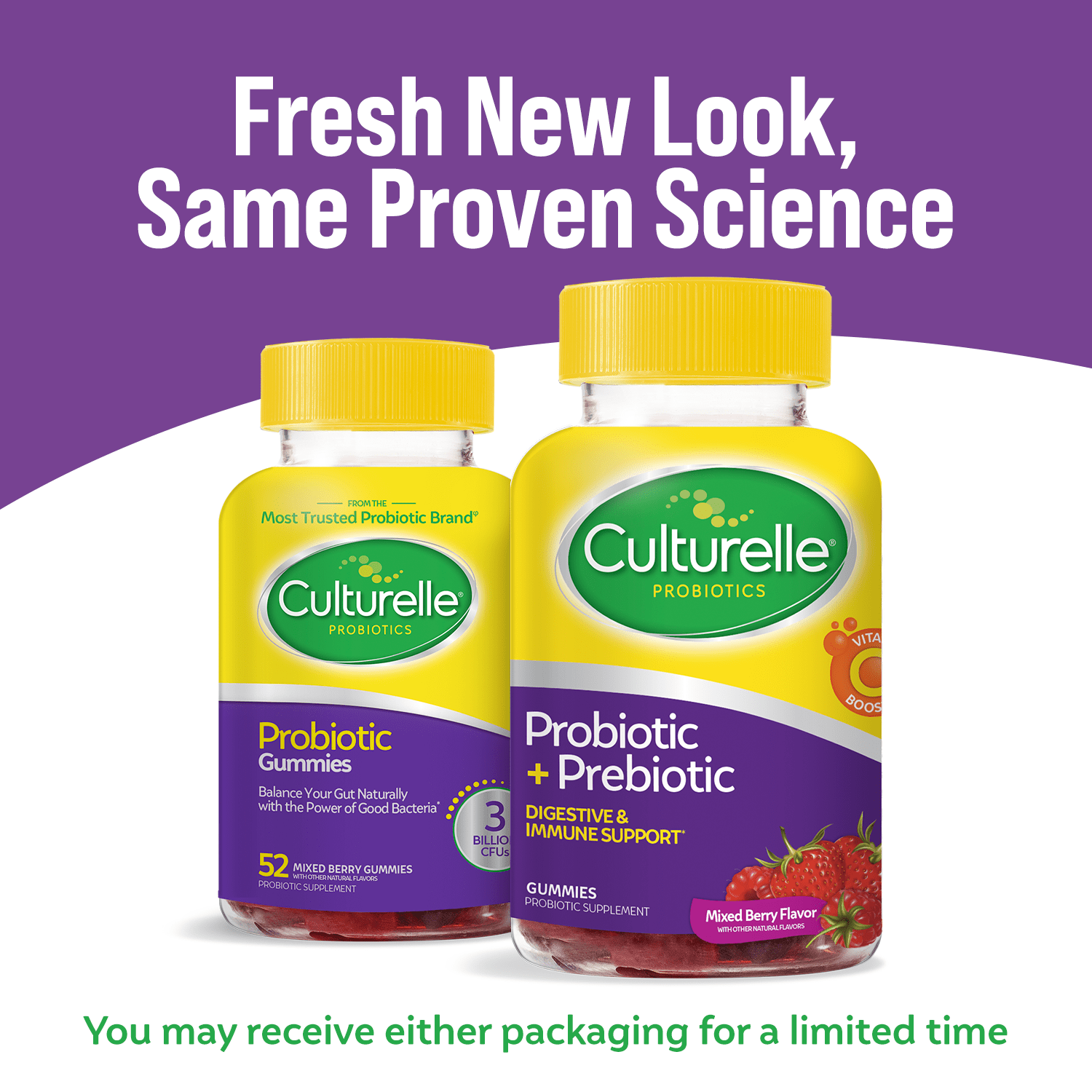 Culturelle Daily Probiotic Gummies for Women and Men Berry Flavor 52 Count