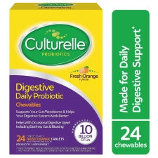 Culturelle Digestive Daily Probiotic Chewables for Digestive and Gut Health Fresh Orange 24 Count