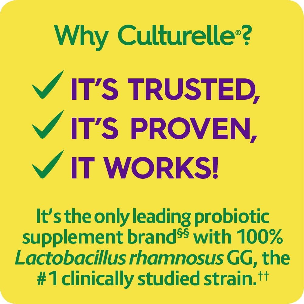 Culturelle Digestive Daily Probiotic Chewables for Digestive and Gut Health Fresh Orange 24 Count