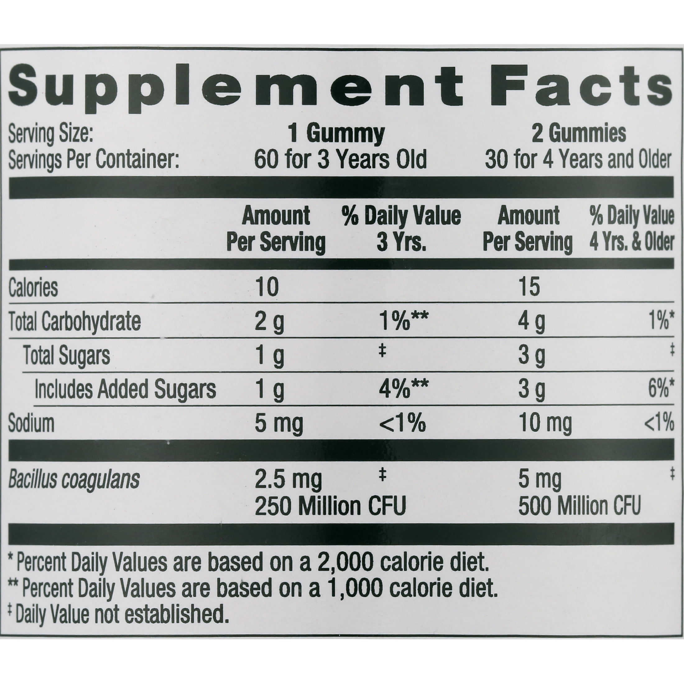 Equate 3in1 Daily Probiotic Gummies Natural Fruit Flavors 60 Count Unisex