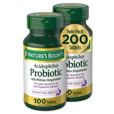 Nature's Bounty Acidophilus Probiotic Digestive Health Supplement 100 Ct 2 Pack Men Women