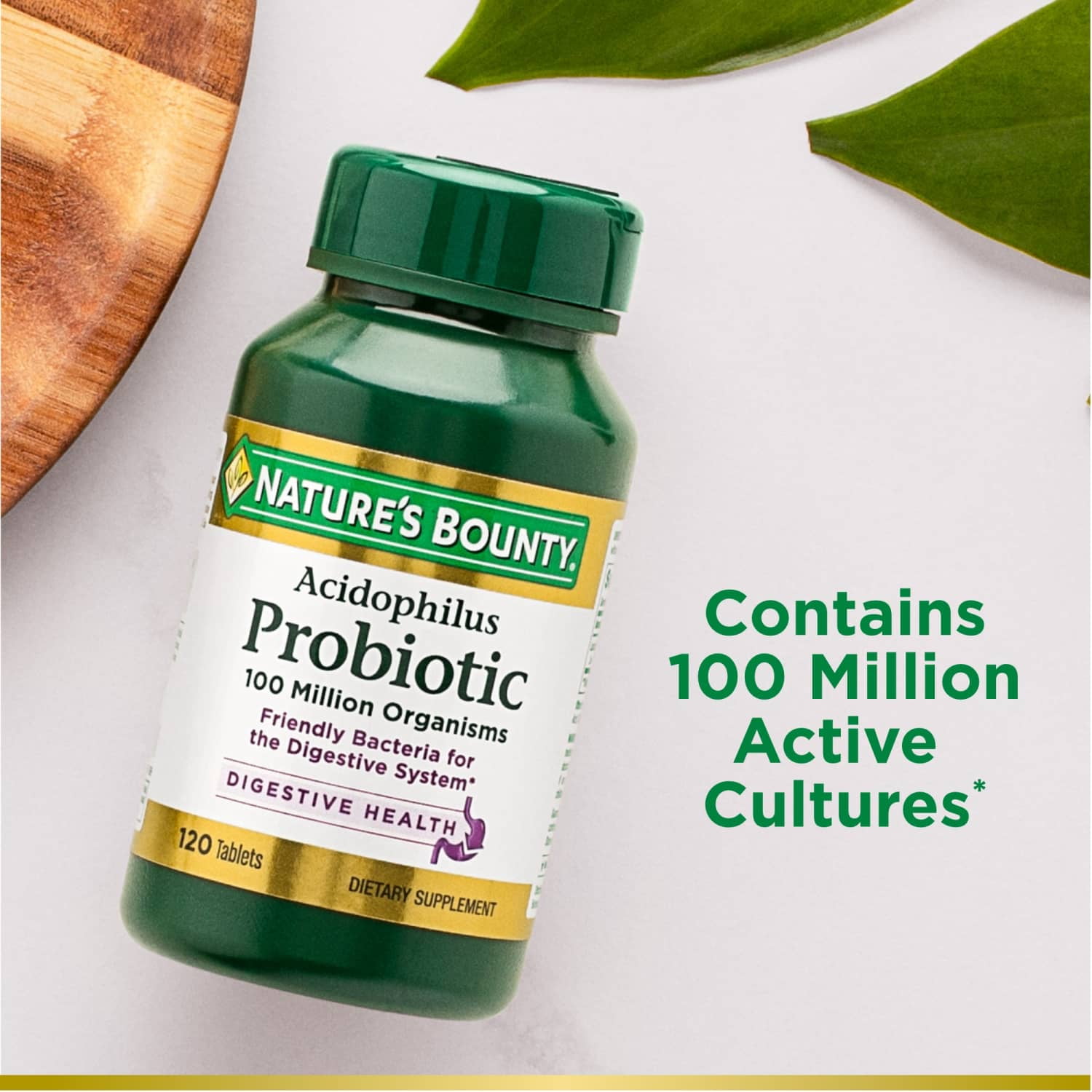 Nature's Bounty Acidophilus Probiotic Digestive Health Supplement 100 Ct 2 Pack Men Women