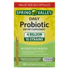 Spring Valley Daily Probiotic Supplement Delayed Release Capsules Digestive Concerns 60 Count
