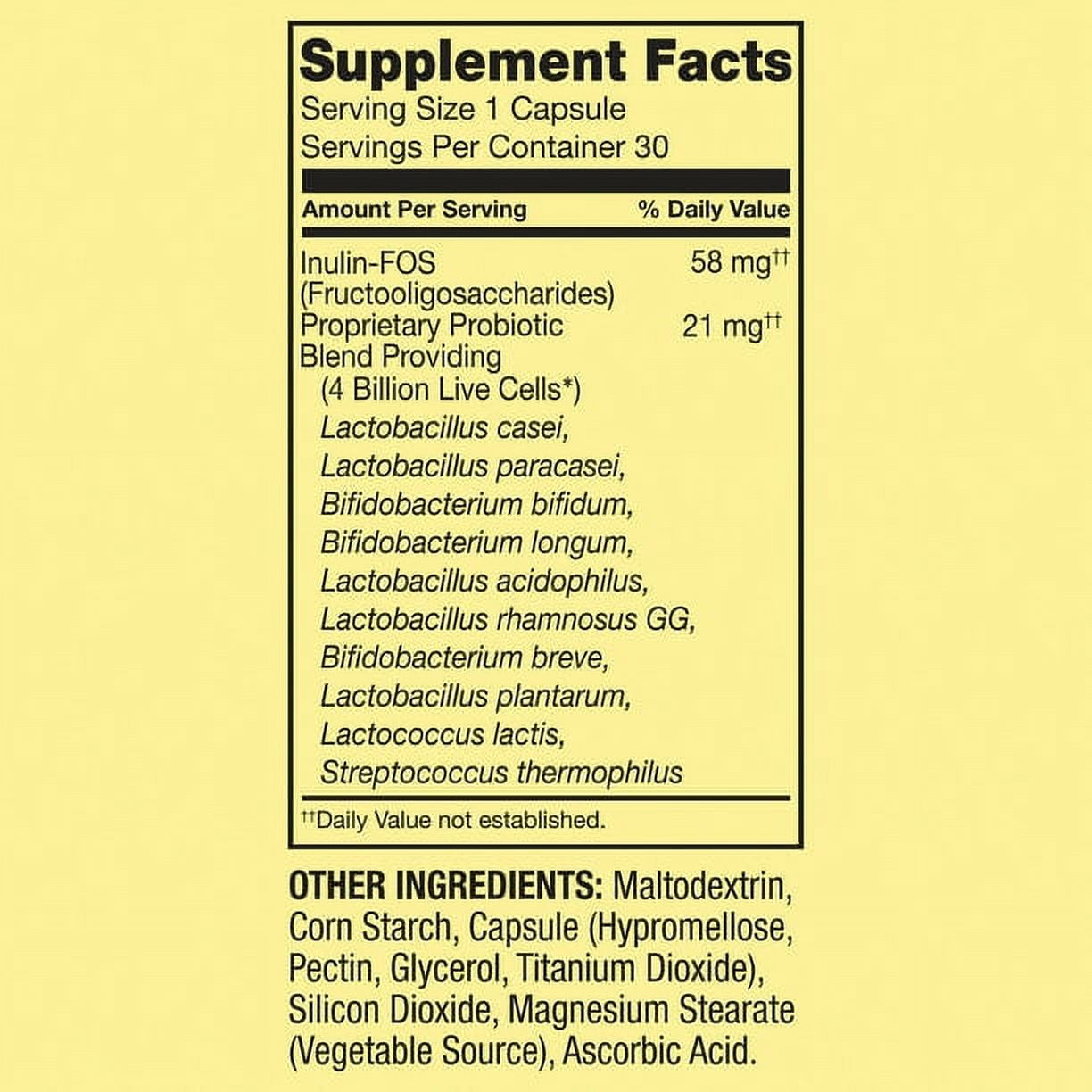 Spring Valley Daily Probiotic Supplement Delayed Release Capsules Digestive Concerns 60 Count