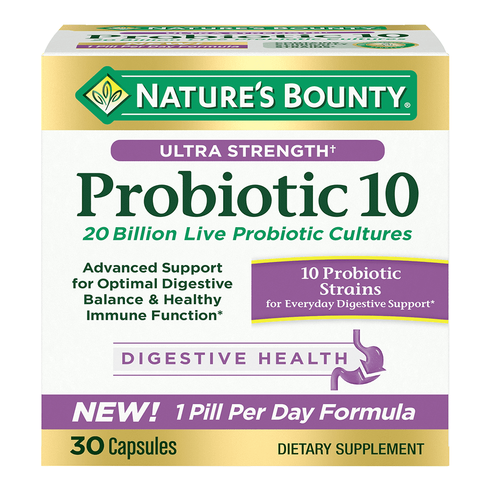 Nature's Bounty Ultra Strength Probiotic 10 Digestive Health Immune Support Capsules 30 Ct