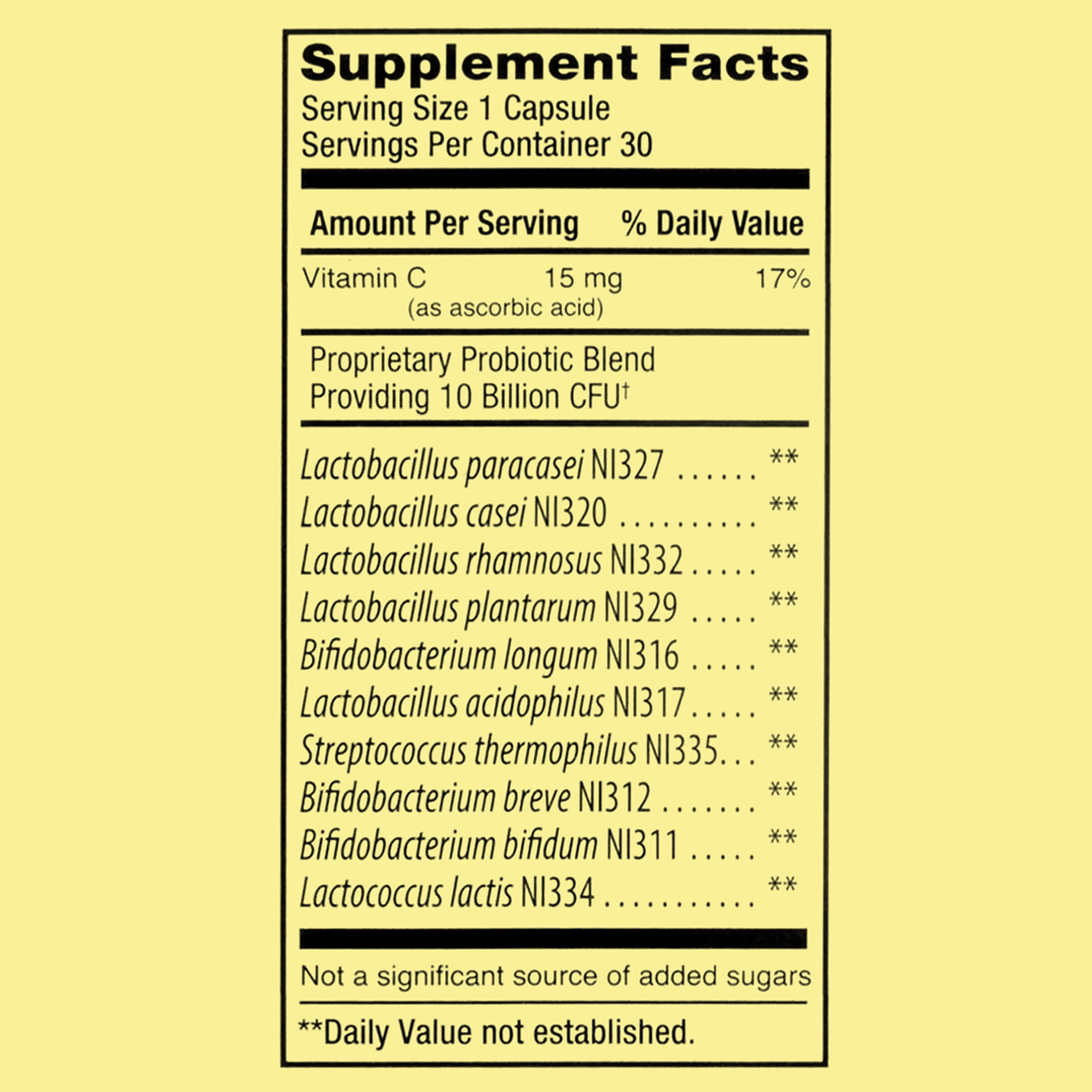 Spring Valley Extra Strength Probiotic Vegetable Capsules 30 Count for Digestive Health