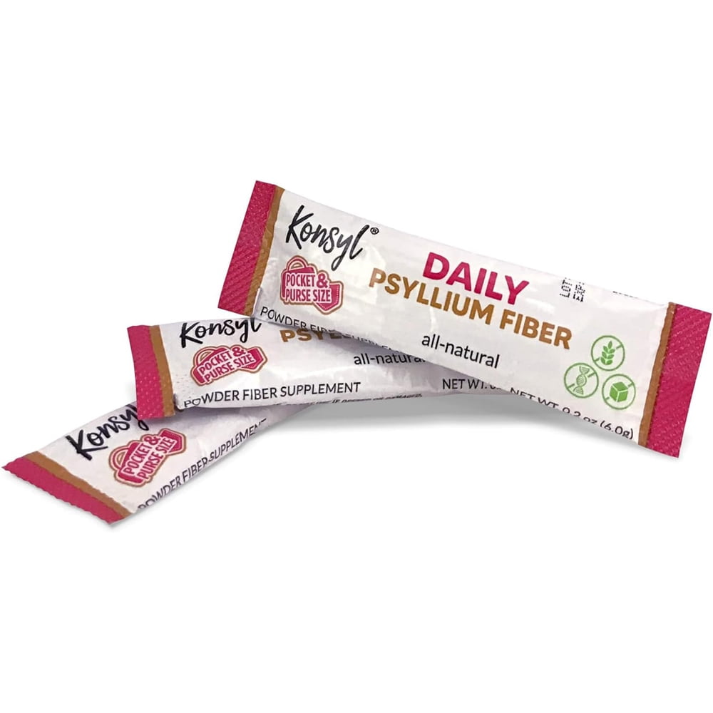 Konsyl Daily Psyllium Fiber Stick Packs On The Go Supplement Powder 30 Packets