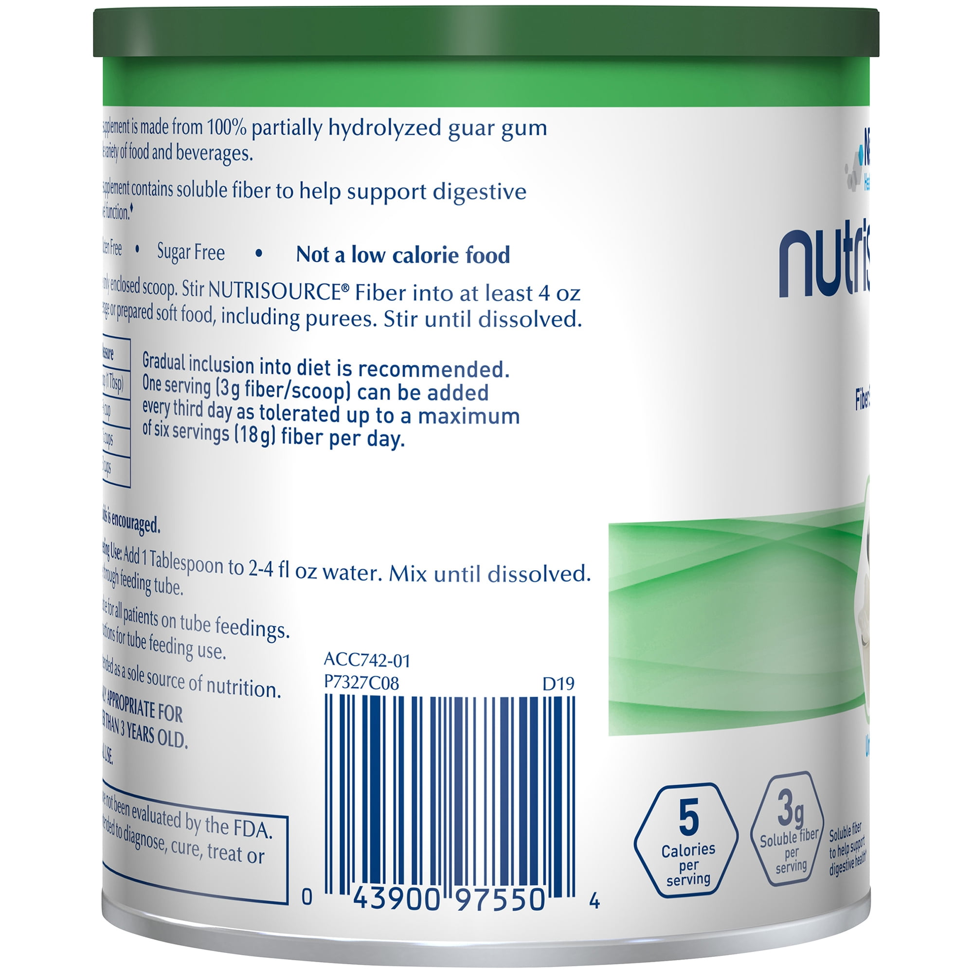 Nestle Nutrisource Fiber Supplement Unflavored 7.2 oz Canister