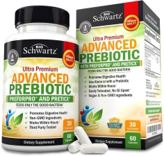 BioSchwartz Advanced Gut Health Prebiotics - Immune System Support Dietary Fiber 60 Count