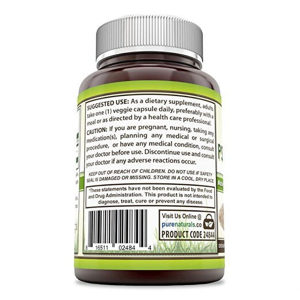 Pure Naturals Psyllium Husk 750mg 240 Veggie Capsules | Non-GMO Gluten Free Made in USA | Vegetarian-Friendly