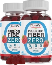 YUM-V Prebiotic Fiber Zero Gummies Berry Chewables 2-Pack 60 Pcs./Pack for Digestive Health Support