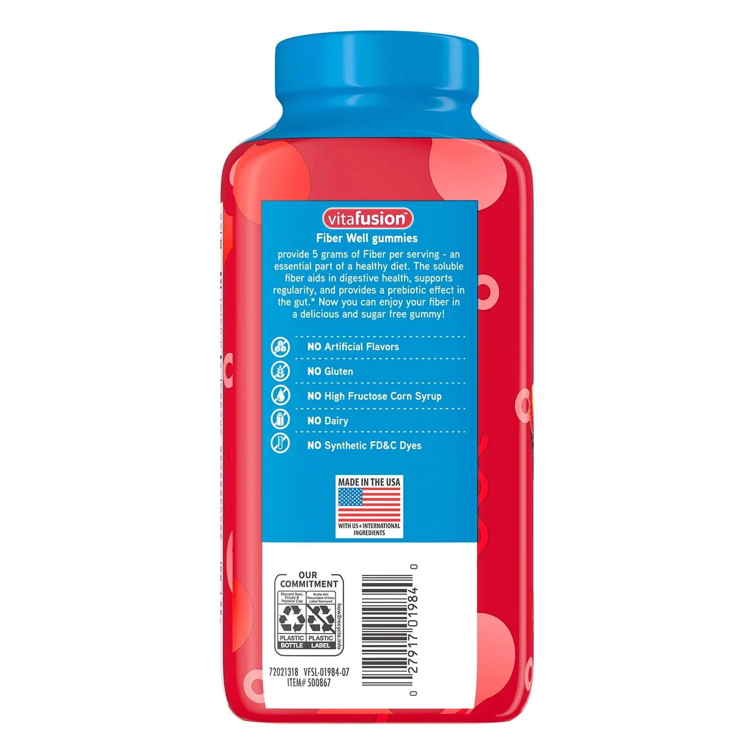 VITAFUSION FIBER WELL SUGAR FREE GUMMIES 220CT FOR HEALTHY DIGESTION