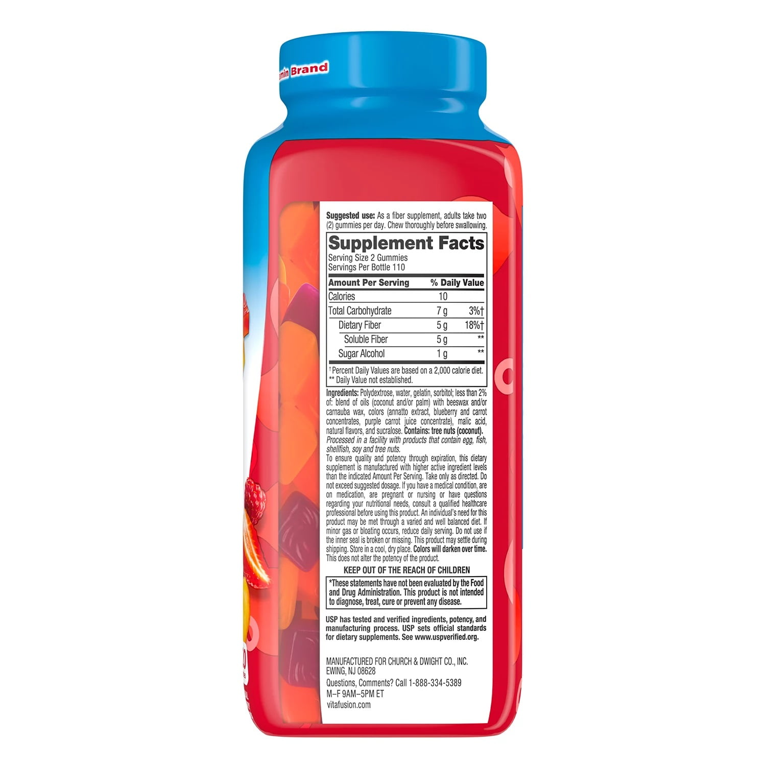 VITAFUSION FIBER WELL SUGAR FREE GUMMIES 220CT FOR HEALTHY DIGESTION