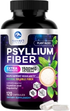 Nature's Peak Psyllium Husk Powder Capsules 1500mg Non-GMO Natural Soluble Fiber Digestive Health Regularity Support Vegan Plant Based Sugar Free 120 Capsules