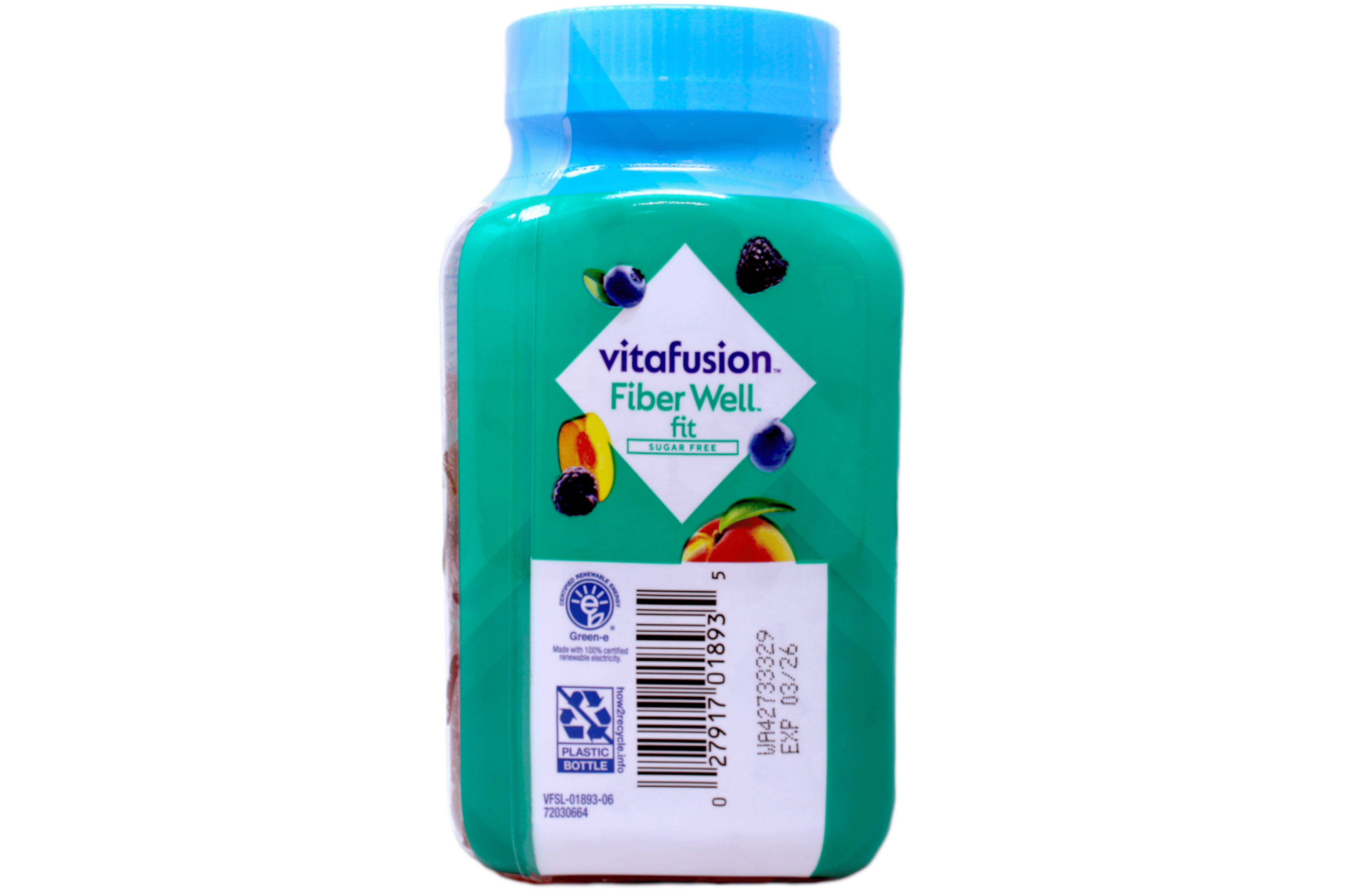 VITAFUSION FIBER WELL FIT FIBER B VITAMIN SUGAR FREE GUMMIES PEACH BERRY 90 CT