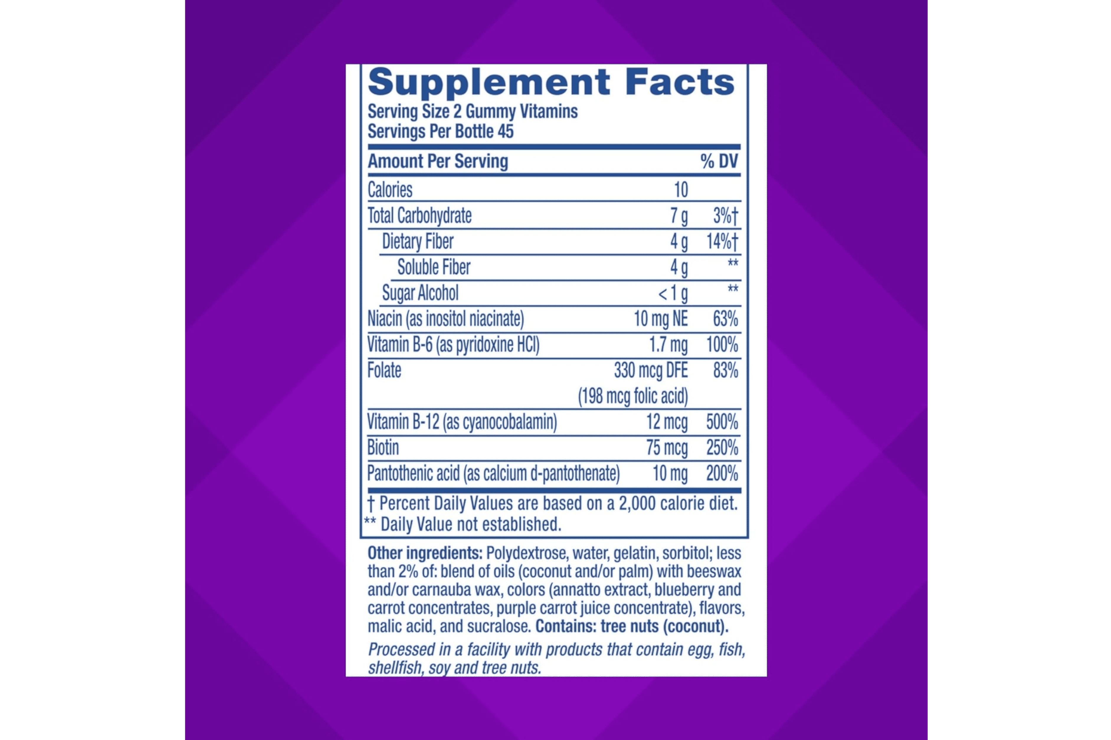 VITAFUSION FIBER WELL FIT FIBER B VITAMIN SUGAR FREE GUMMIES PEACH BERRY 90 CT