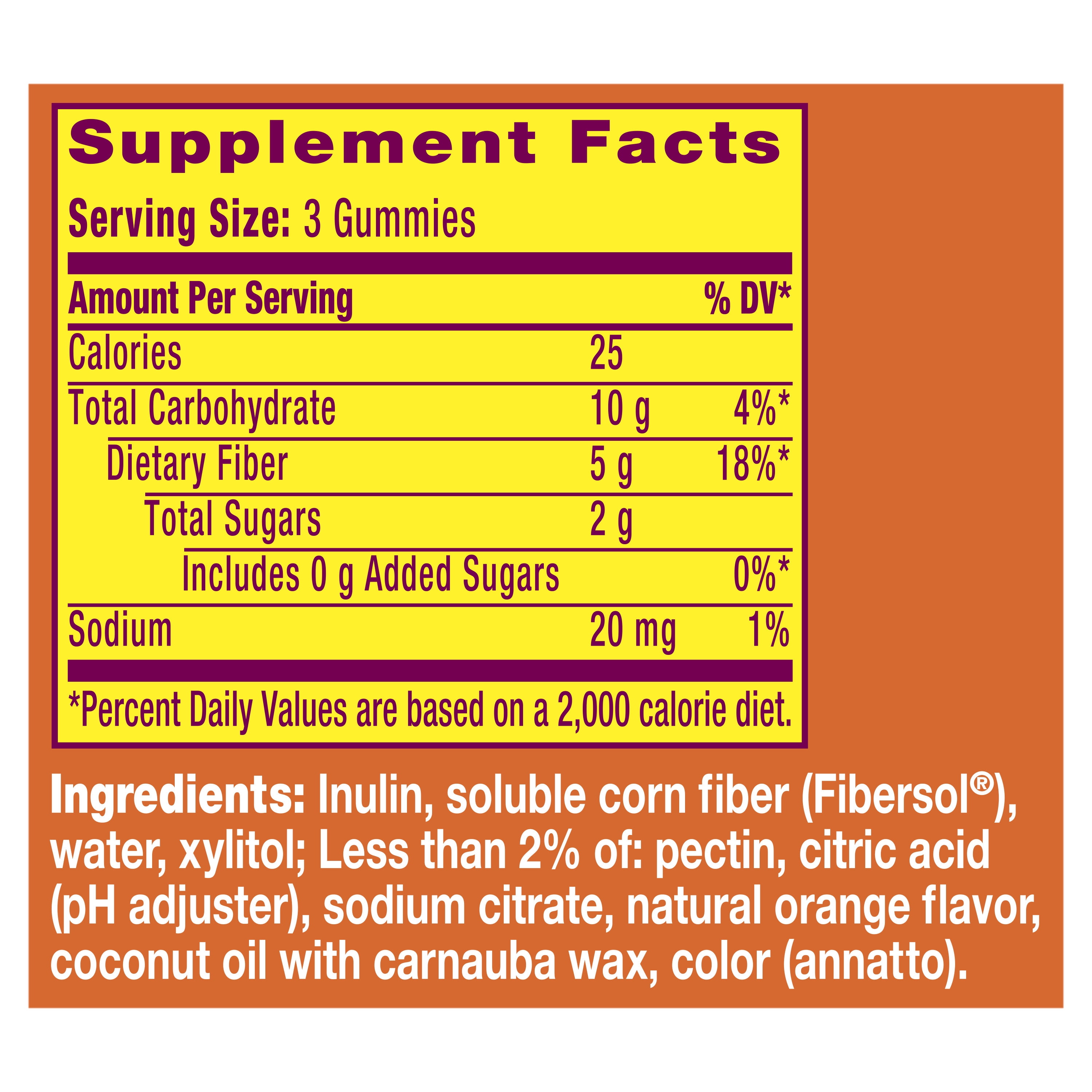 Metamucil Sugar Free Fiber Gummies Orange 105 Count for Daily Digestive Health