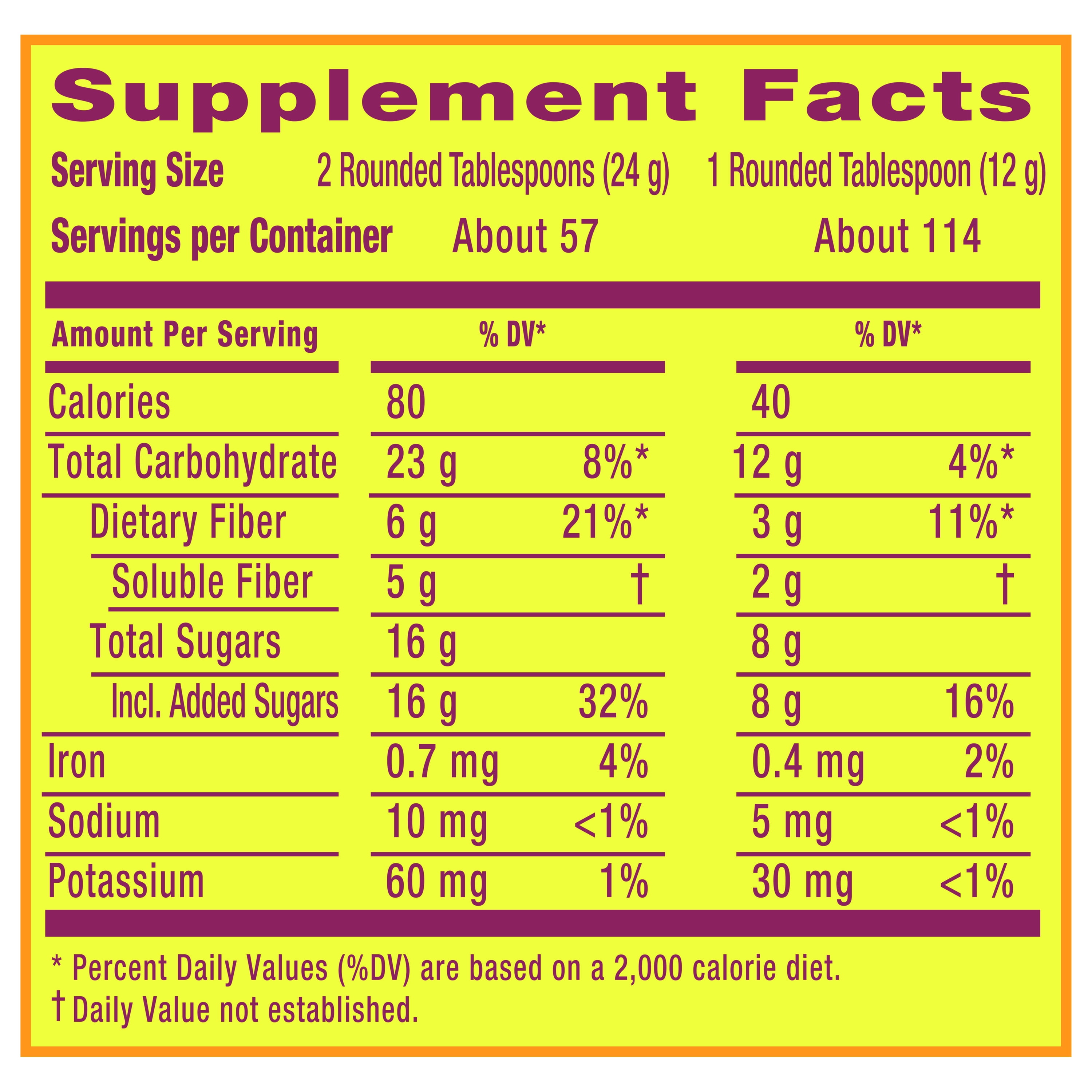 Metamucil Fiber Supplement Sugar Psyllium Powder Orange 114 Servings for Digestive Health.