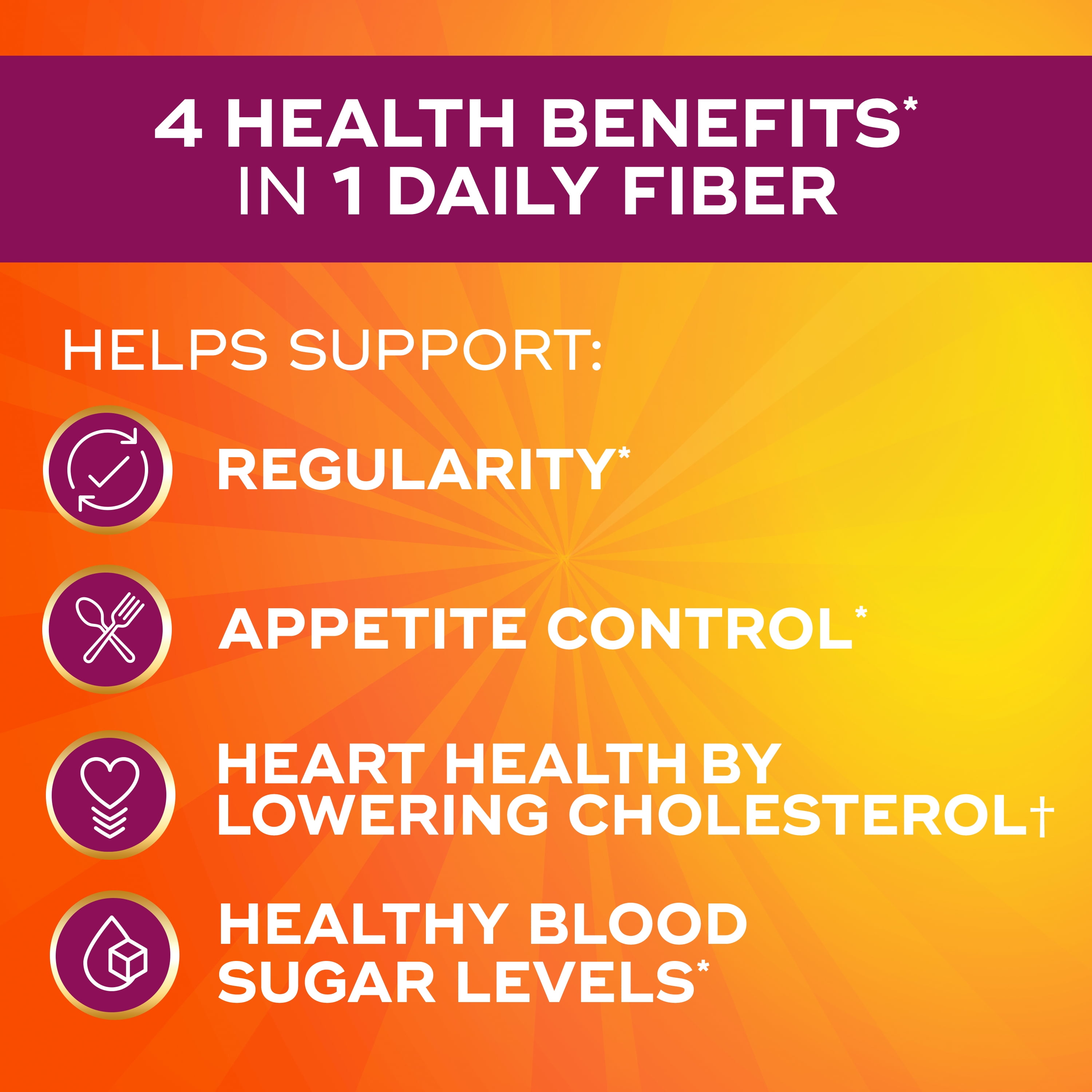 Metamucil Fiber Supplement Sugar Psyllium Powder Orange 114 Servings for Digestive Health.