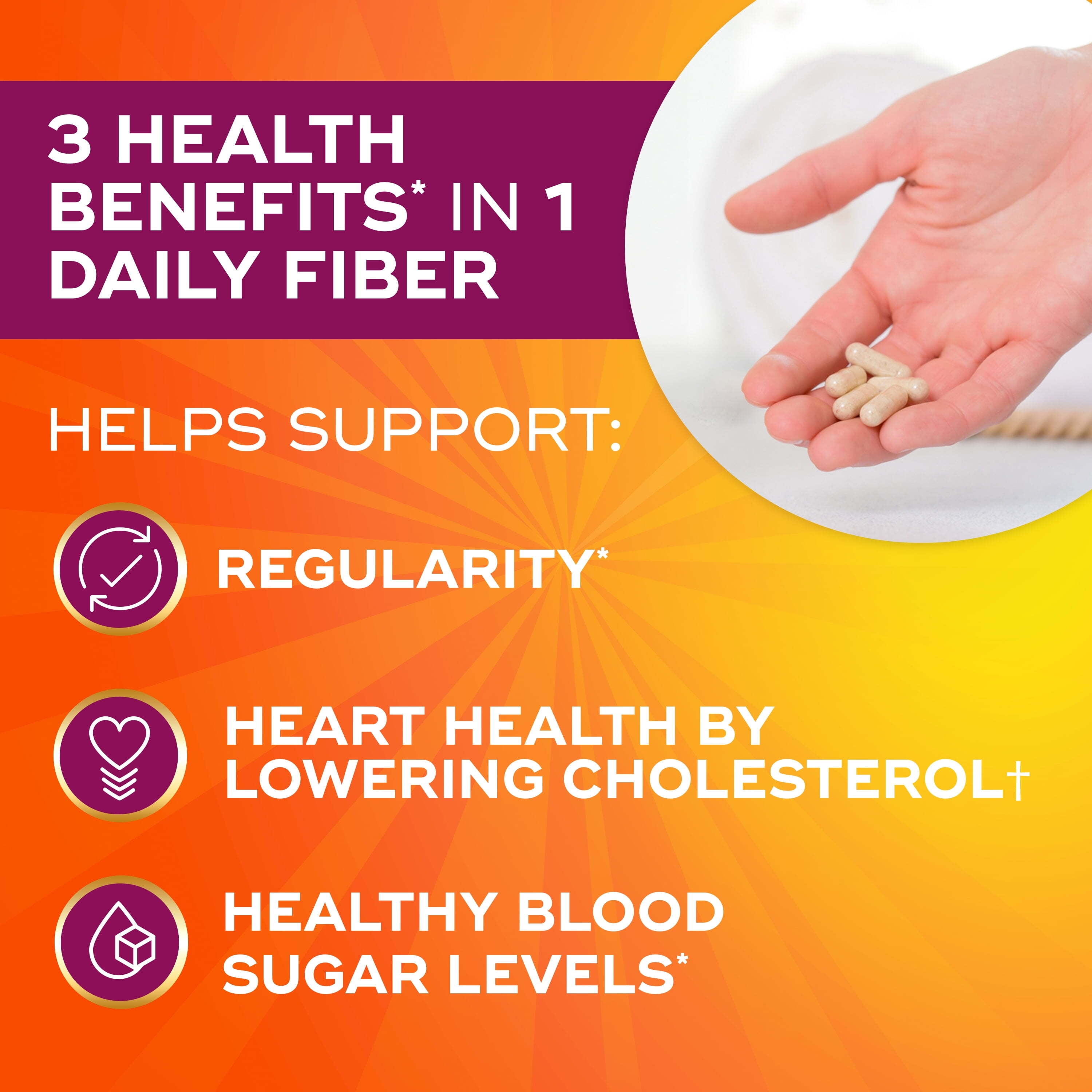 Metamucil Psyllium Fiber Capsules for Digestive Health 300 Count