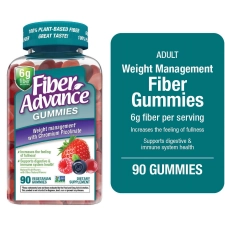 Fiber Advance Weight Management Gummies Chromium Supplement Natural Fruit 90 Count