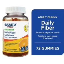 Equate Daily Fiber Gummies 5mg 72 Count for Digestive Health
