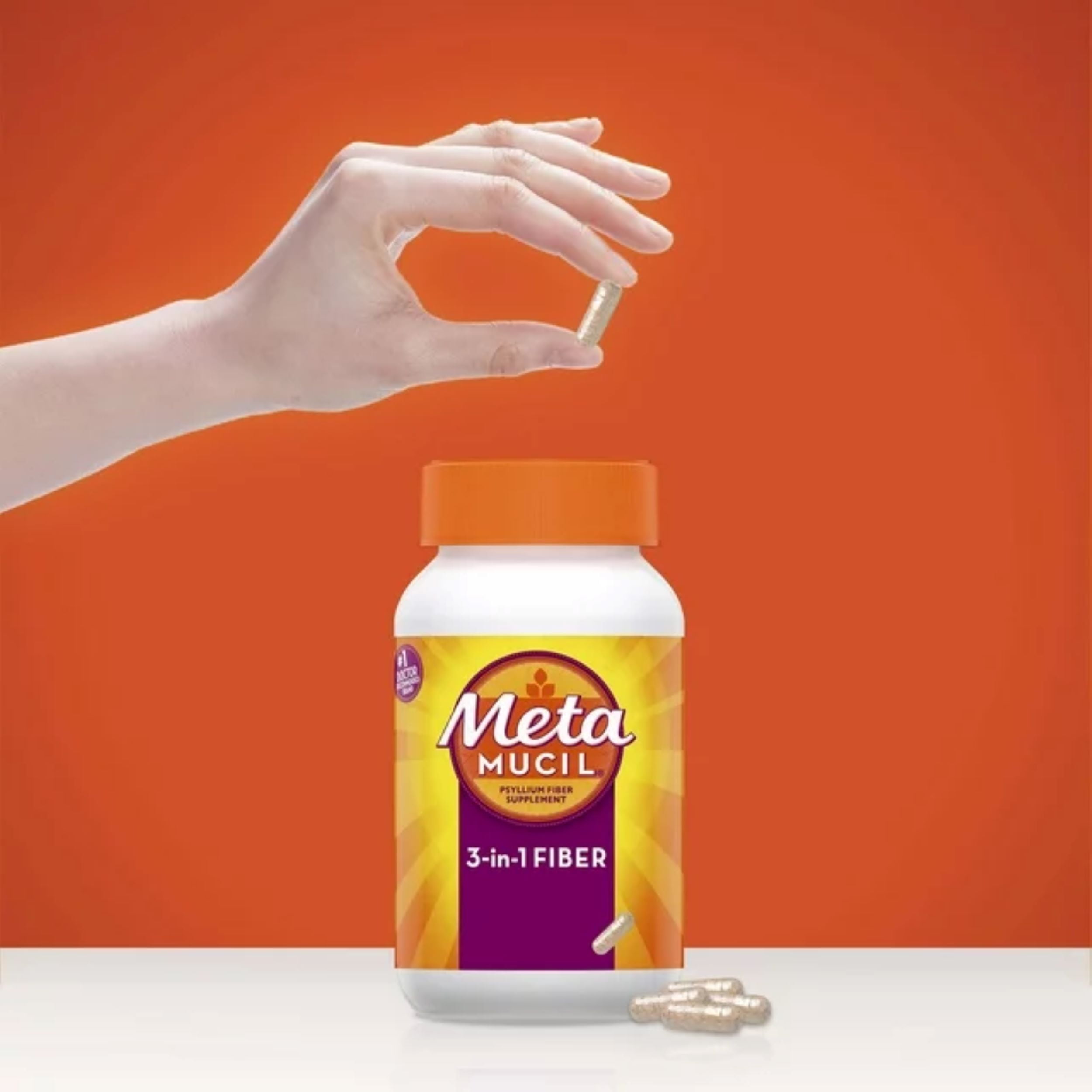 Metamucil Fiber Supplement Capsules for Daily Digestive Health 100 Count - AmerikaSepetim