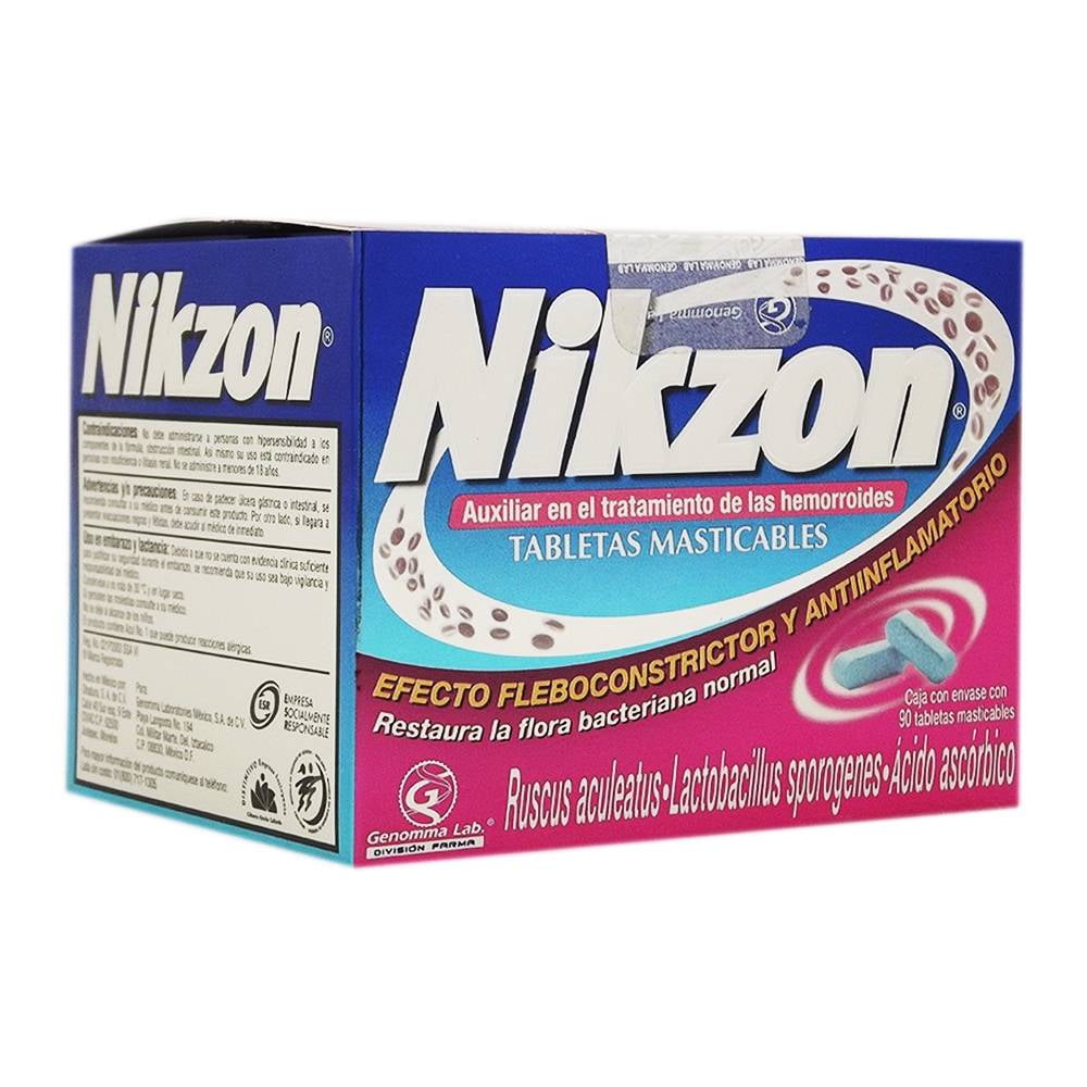 Nikzon 90 Chewable Tabs Hemorrhoid Anti Inflammatory Hemorroides Treatment