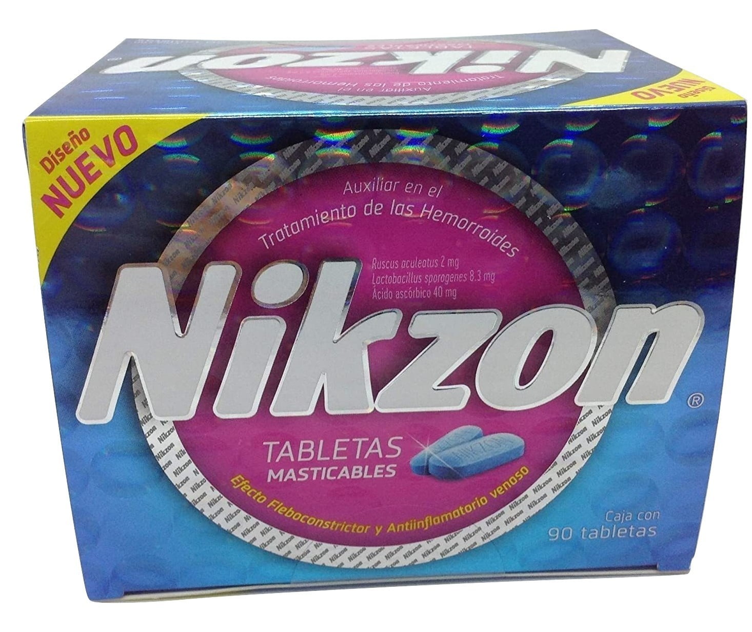 Nikzon 90 Chewable Tabs Hemorrhoid Anti Inflammatory Hemorroides Treatment