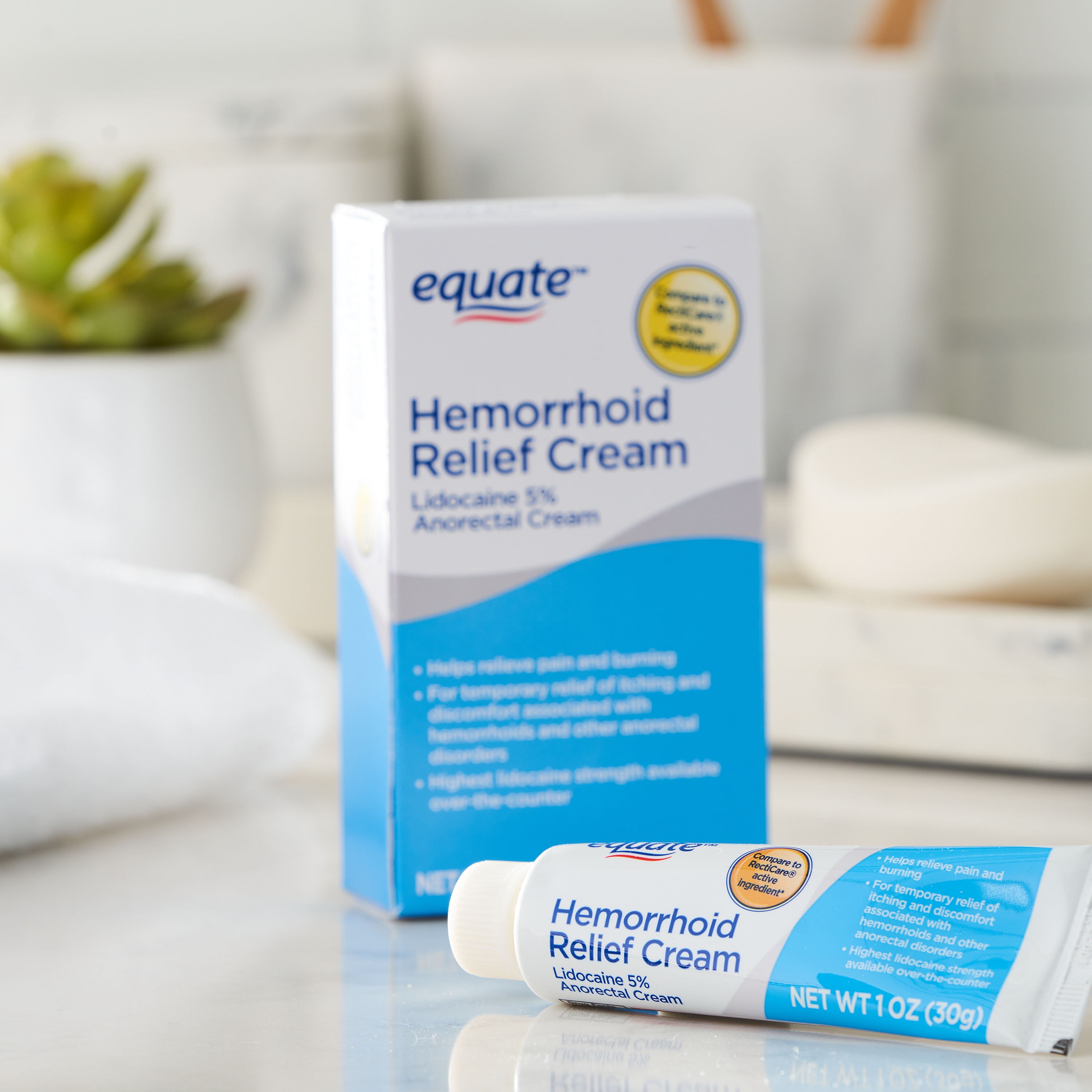 Equate Hemorrhoid Relief Cream 5% Lidocaine Topical Ointment for Quick Relief