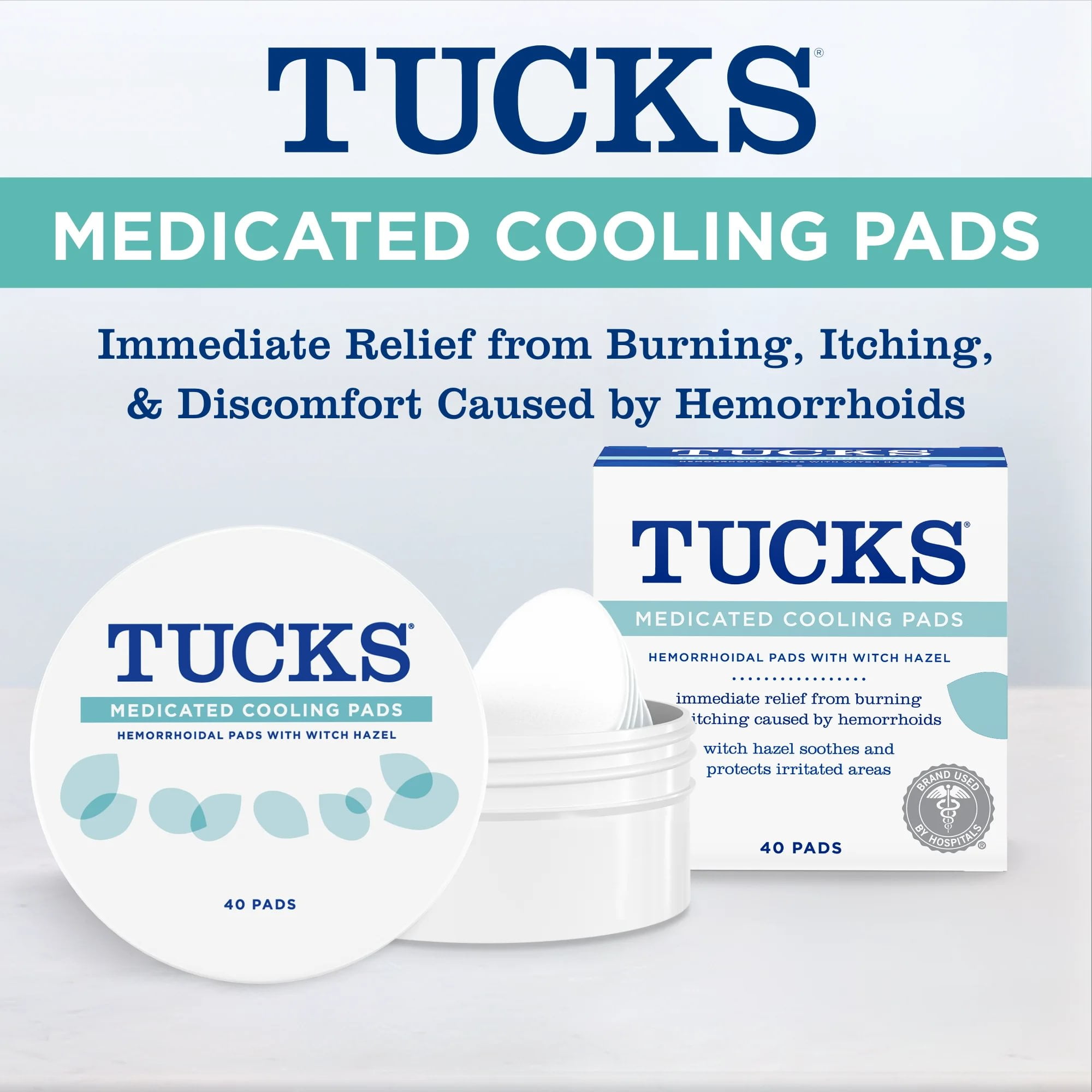 Tucks Hemorrhoid Relief Pads with Cooling Medicated Formula, 40 Count