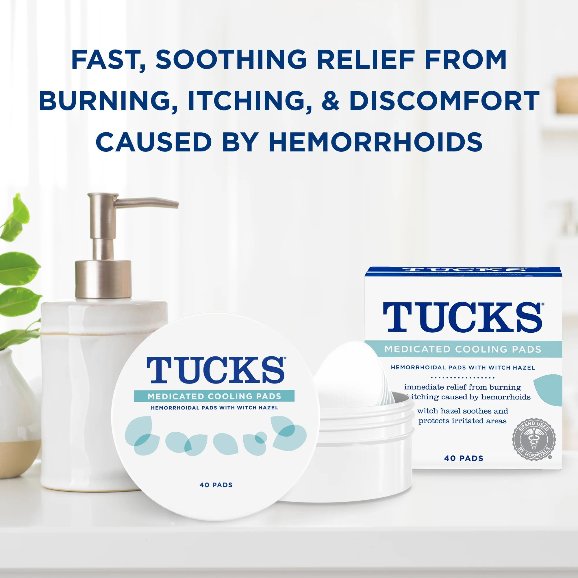 Tucks Hemorrhoid Relief Pads with Cooling Medicated Formula, 40 Count