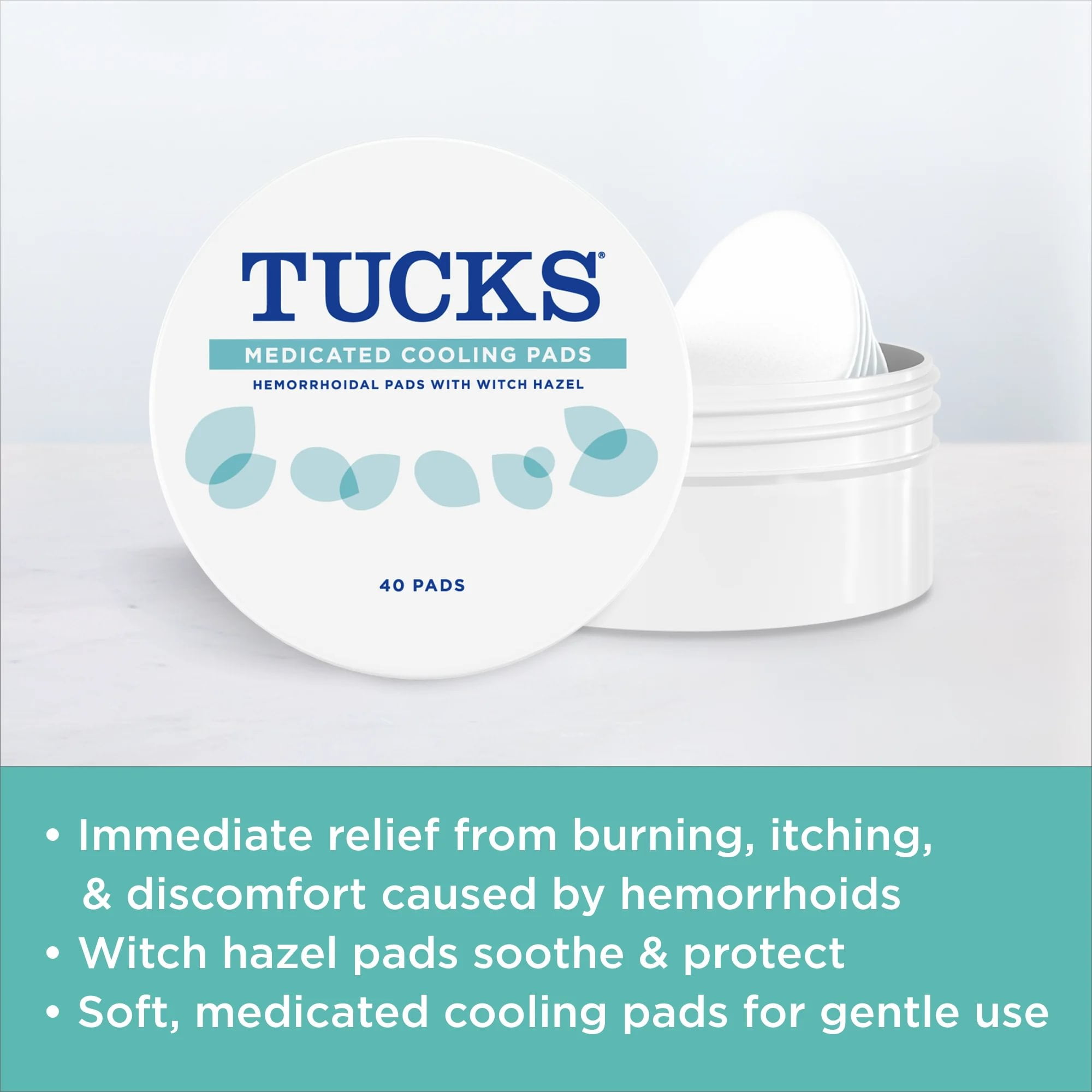 Tucks Hemorrhoid Relief Pads with Cooling Medicated Formula, 40 Count