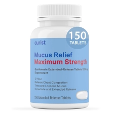 Curist Mucus Relief Guaifenesin 1200 mg Extended Release Tablets 150 Count - OTC Mucus Relief & Cough Aid