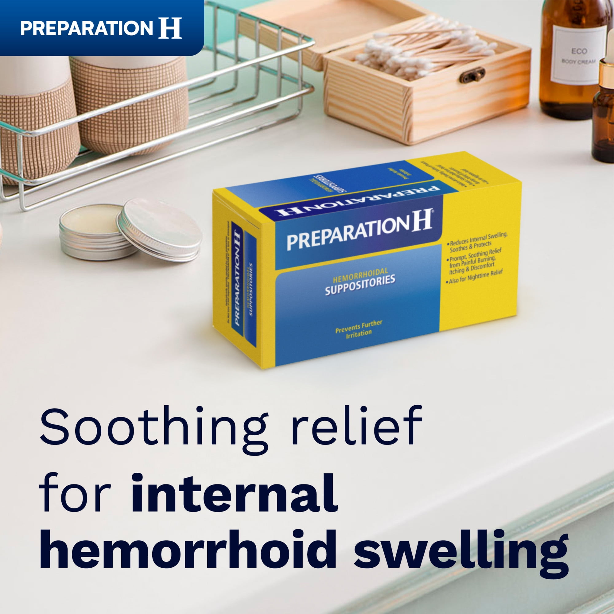 Preparation H Hemorrhoid Suppositories for Itching Discomfort Relief 12 Pack