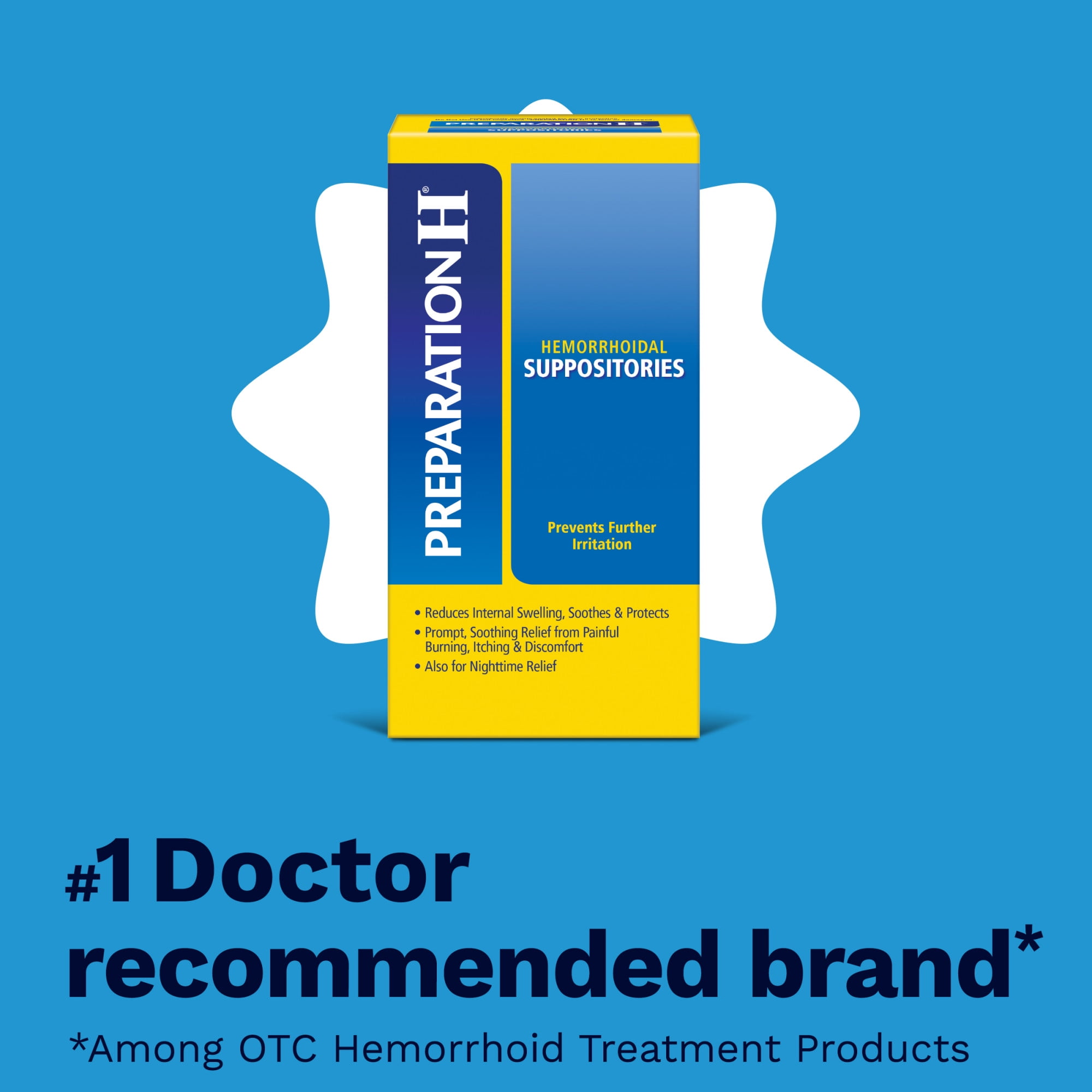Preparation H Hemorrhoid Suppositories for Itching Discomfort Relief 12 Pack