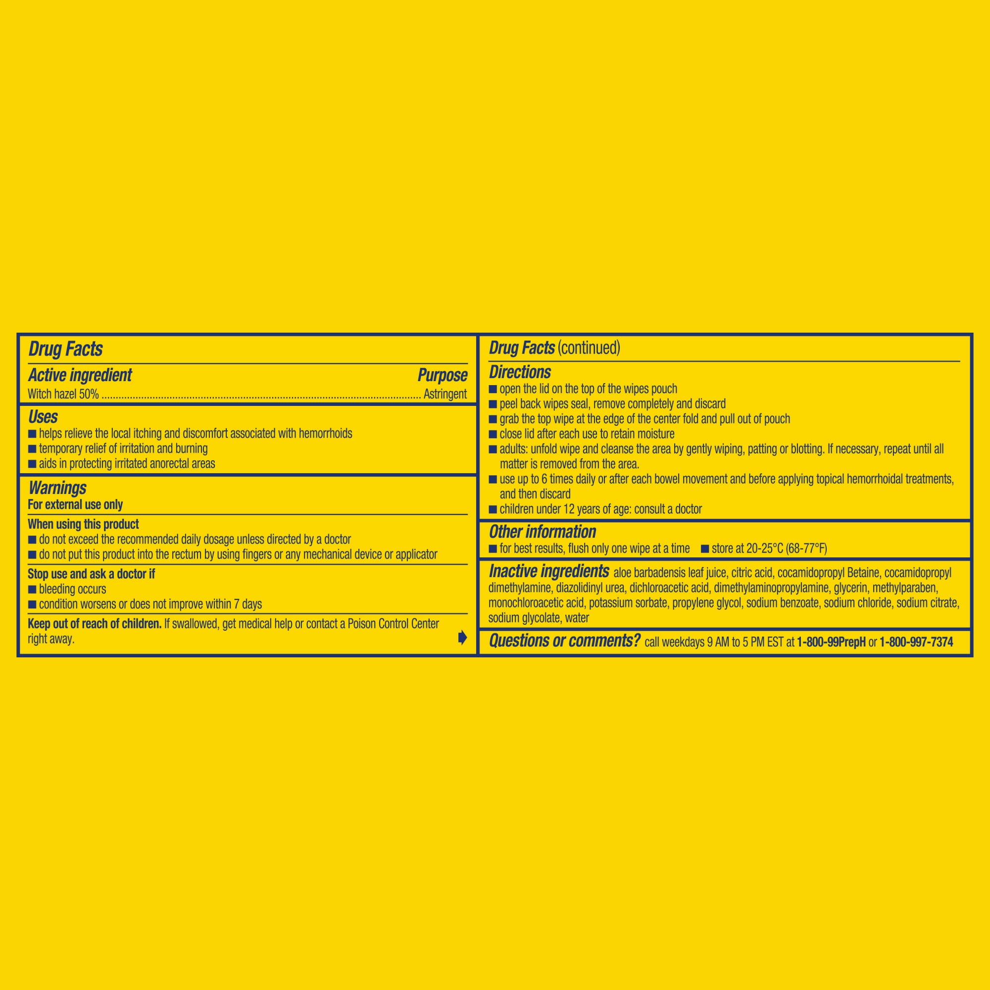 Preparation H Hemorrhoid Witch Hazel Wipes 48 Count Available