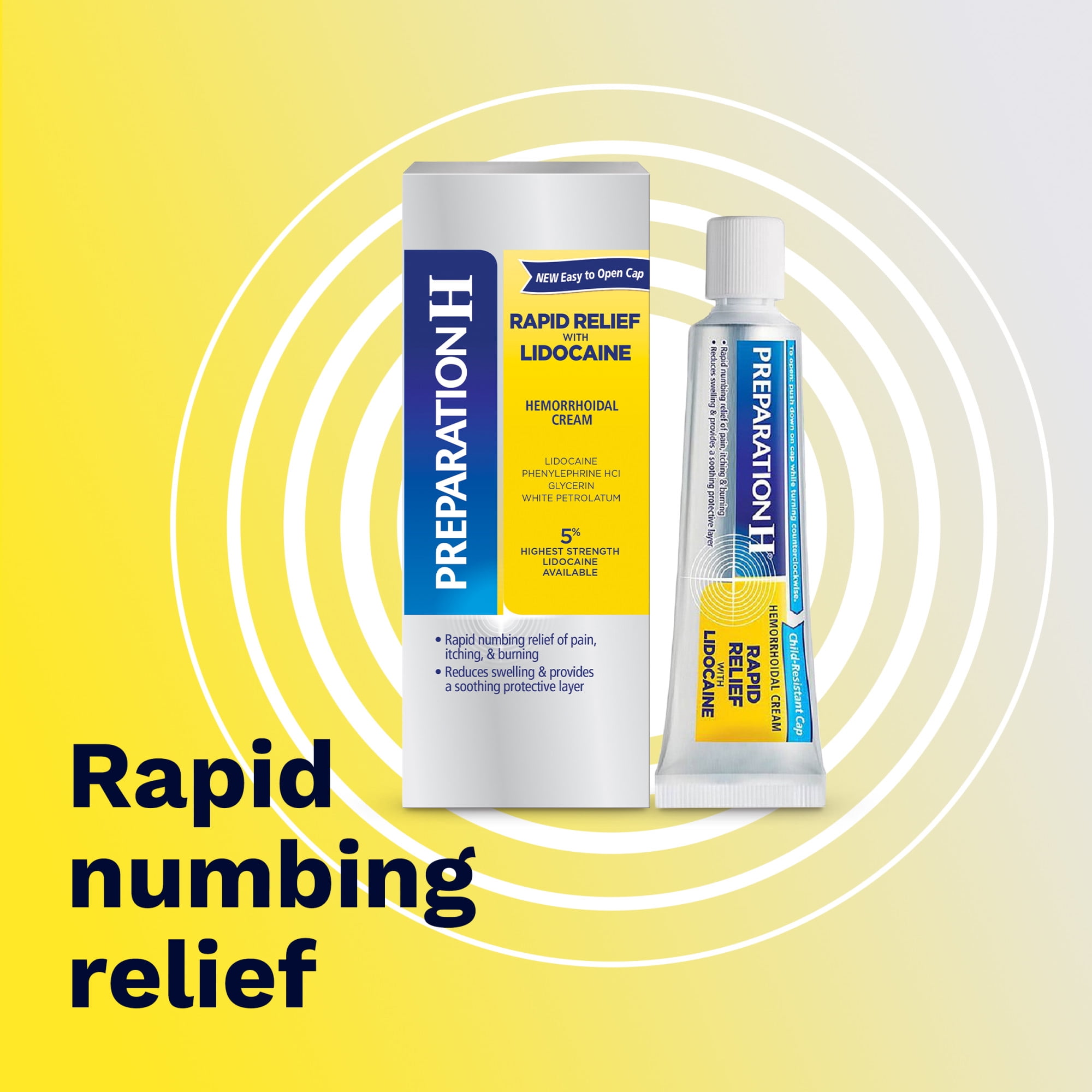 Preparation H Rapid Relief Hemorrhoid Cream Lidocaine 1 Oz Tube - Exclusive